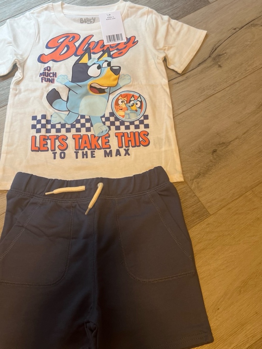 Bluey Graphic Pajama Set - White Top & Navy Shorts